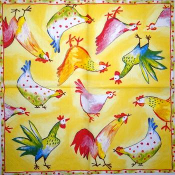 012 Rooster,  Hen - 3 ply - (yellow) - Ihr